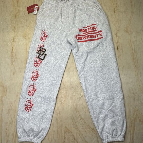 NEW Boston University Terriers Travis Scott Mitchell Ness Classic Sweatpants XL - Picture 1 of 16